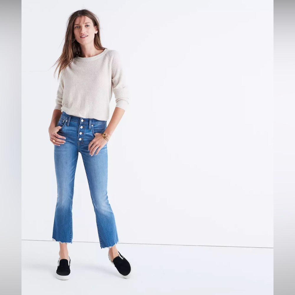 New without tags Madewell Cali-Demi boot jeans: Chewed Hem Edition Sz 25 G0997